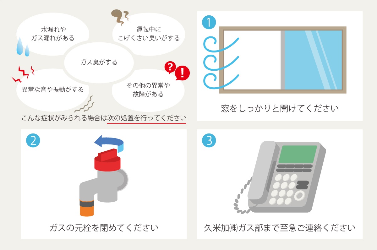 ガス器具に異常があった場合